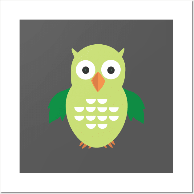 Green & Green Owl Wall Art by adamzworld